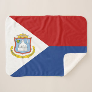 Sint Maarten Flag Sherpa Blanket