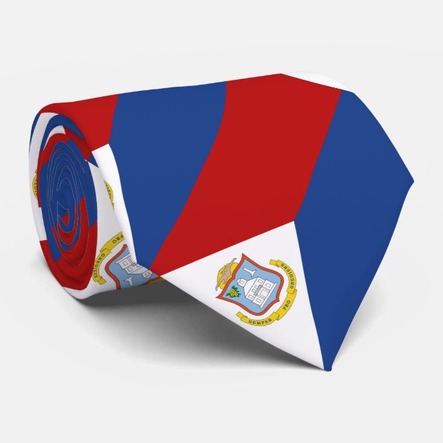 Sint Maarten Flag Tie (Rolled)