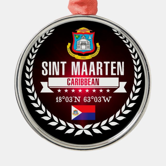 Sint Maarten Metal Tree Decoration (Front)