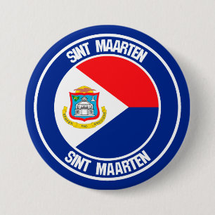 Sint Maarten Round Emblem 7.5 Cm Round Badge