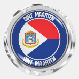 Sint Maarten Round Emblem Classic Round Sticker