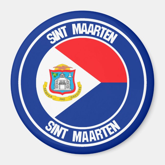 Sint Maarten Round Emblem Magnet (Front)