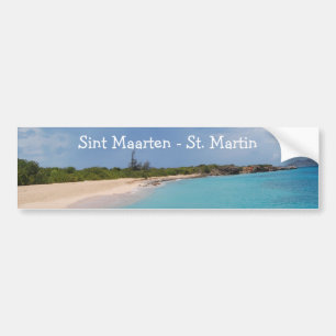 Sint Maarten - St. Martin Beach Scene Bumper Sticker