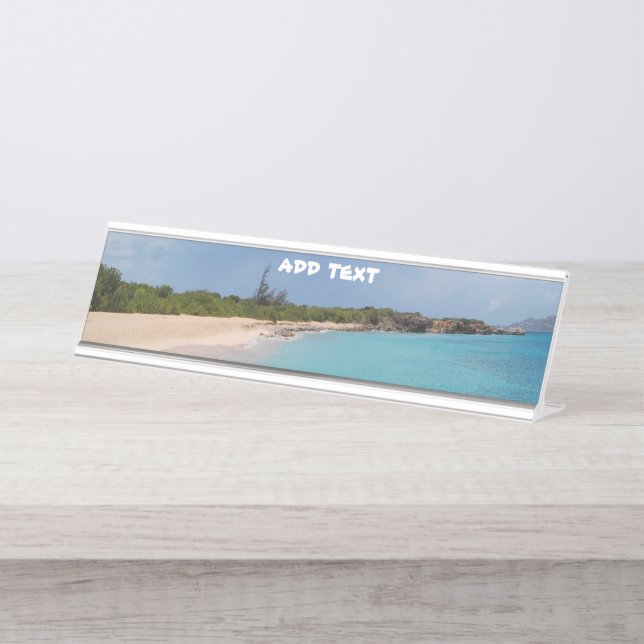Sint Maarten - St. Martin Beach Scene Desk Name Plate (Front)