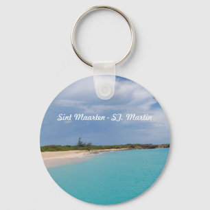 Sint Maarten - St. Martin Beach Scene Key Ring