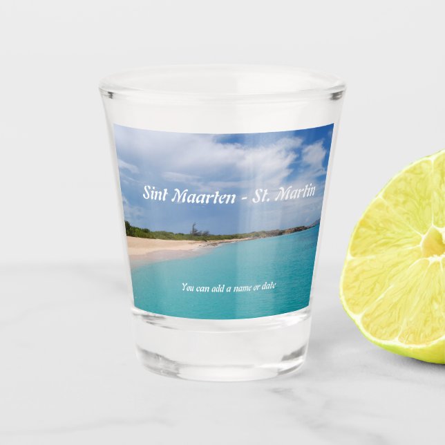 Sint Maarten - St. Martin Beach Scene Shot Glass (Front)