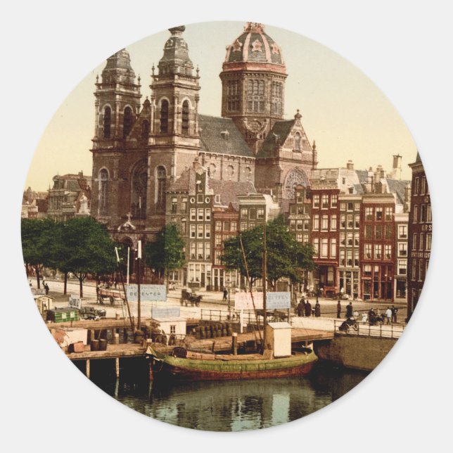 Sint Nicolaaskerk Amsterdam Classic Round Sticker (Front)