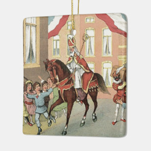 Sinterklaas Dutch St. Nick Vintage St. Nicholas Ceramic Tree Decoration