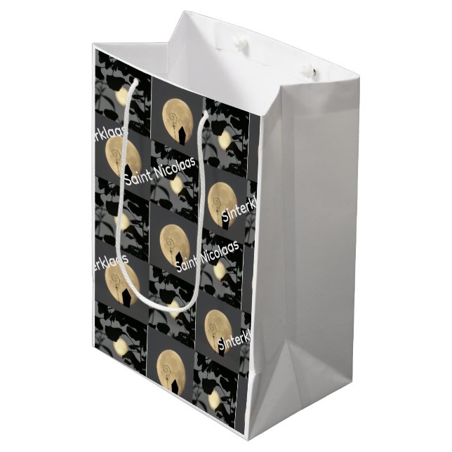 Sinterklaas / Saint Nicolaas Wrapping Paper Medium Gift Bag (Front Angled)
