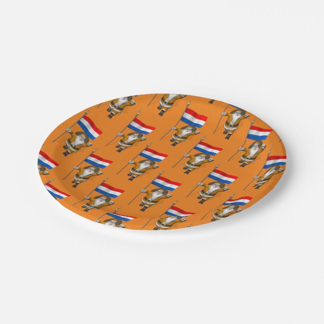 Sinterklaas With Ensign Of The Netherlands Paper Plate (Angled)