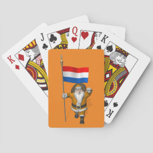 Sinterklaas With Ensign Of The Netherlands Playing Cards