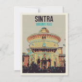 Sintra Monserrate palace illustration Portugal Postcard (Front)