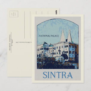 Sintra National palace illustration Portugal Postcard
