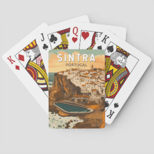 Sintra Portugal Illustration Travel Art Vintage Playing Cards