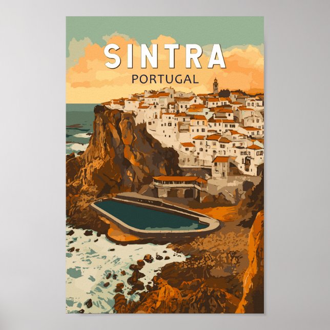 Sintra Portugal Illustration Travel Art Vintage Poster (Front)