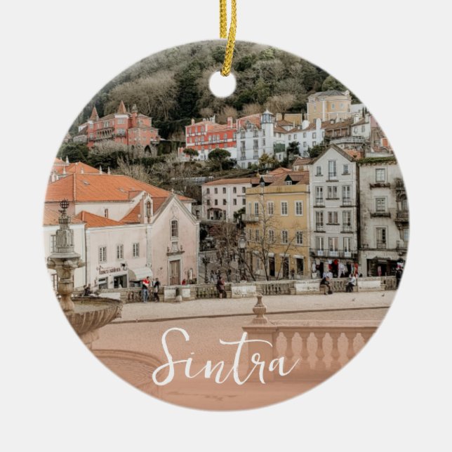 Sintra Portugal Keepsake Travel  Ceramic Tree Decoration (Front)