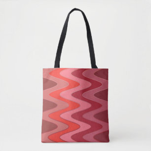 Sinus Waves pattern - red mix + your ideas Tote Bag