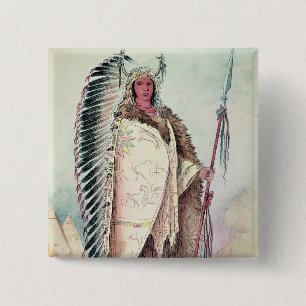 Sioux chief, 'The Black Rock' 15 Cm Square Badge