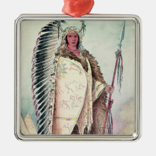 Sioux chief, 'The Black Rock' Metal Tree Decoration