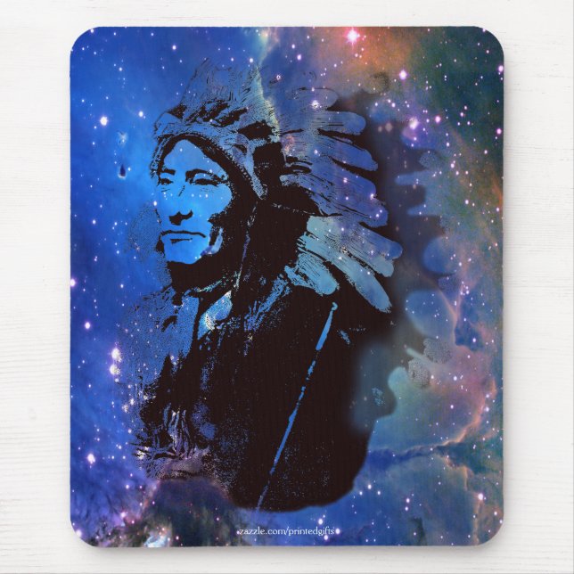 Sioux Chieftain Native American Gift Mousepad (Front)