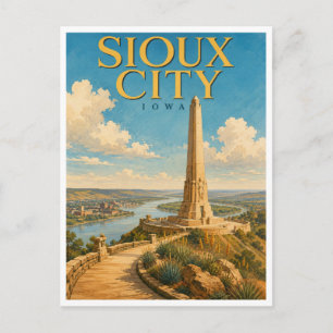 Sioux City Iowa Floyd Monument GeoSaga Postcard