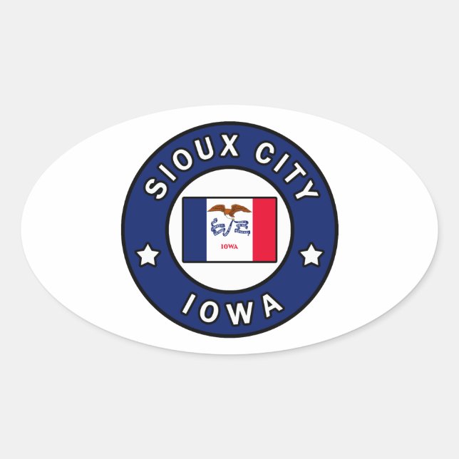Sioux City Iowa Oval Sticker (Front)