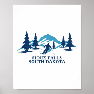 Sioux Falls South Dakota Ski Resort Skiing Skier  Poster