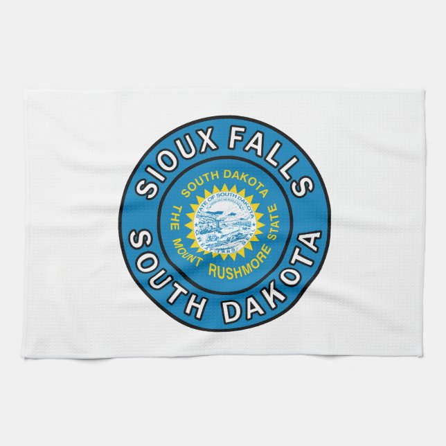Sioux Falls South Dakota Tea Towel (Horizontal)