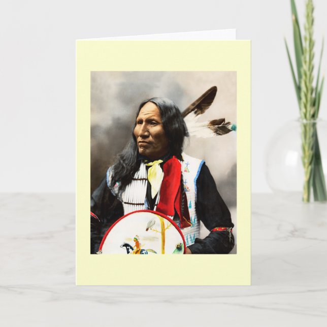 Sioux Indian Chief Holiday Card (Front)
