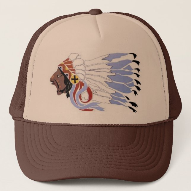 Sioux Indian Chief Trucker Hat (Front)