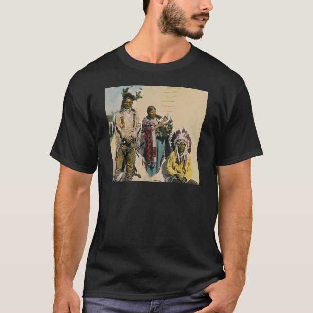 Sioux Indian Grey Eagle and Family Stereoview T-Shirt (Front)