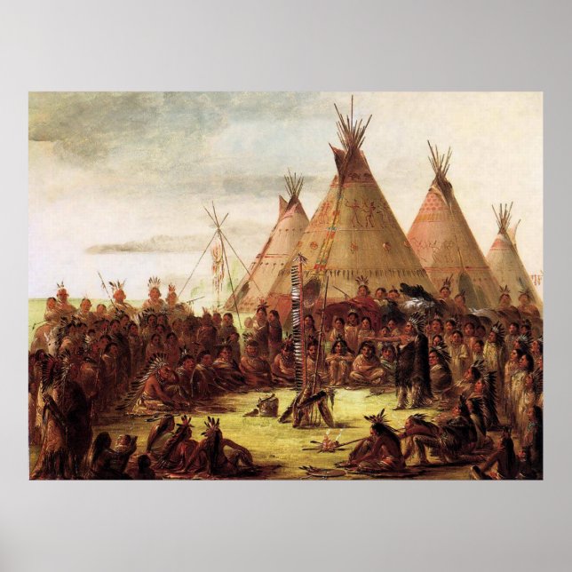 Sioux War Council George Catlin Circa 1850 Poster (Front)