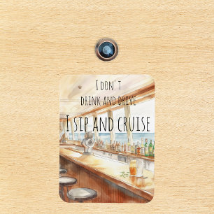 Sip and Cruise Beer Funny Door Marker Magnet