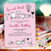 Sip and Paint Art and Wine Birthday Party