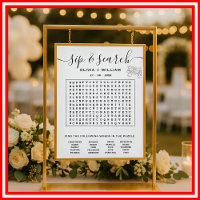 Sip and Search Custom Word Wedding Search Puzzle