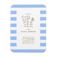 Sip and See Baby Shower Blue White Striped