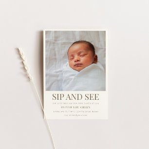 Sip and See Baby Shower Invitation