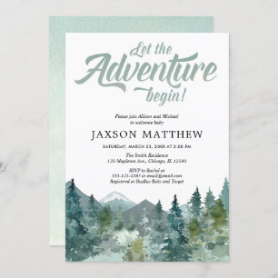 Sip and See, Meet and Greet baby boy, adventure Invitation