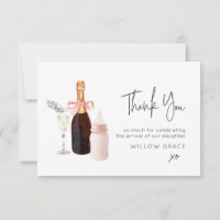 Sip and See New Baby Customisable Thank You Card