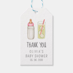 Sip And See, Welcome Baby Girl, New Baby Party Gift Tags