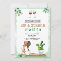 Sip and Stretch Wine and Yoga invitation