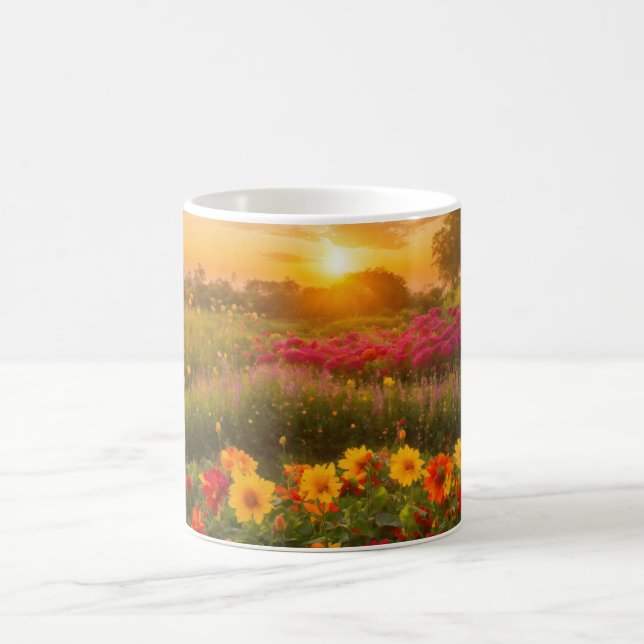 "Sip & Bloom: A Cupful of Garden Bliss" "Petals &  Coffee Mug (Center)