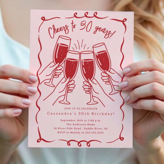 Sip & Celebrate: 30 Years Birthday  Invitation (Creator Uploaded)