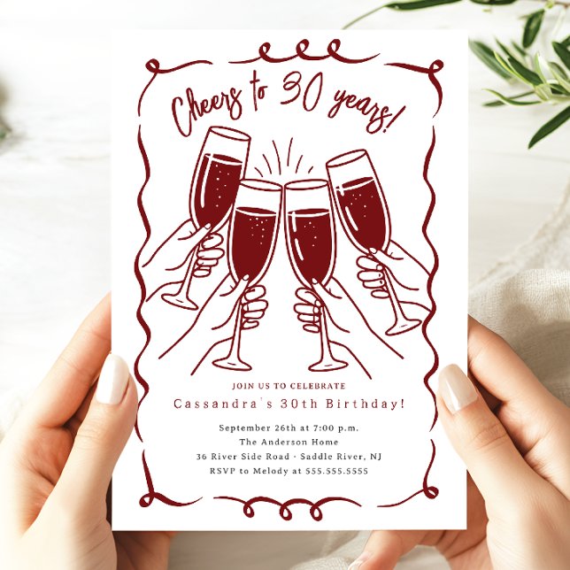 Sip & Celebrate: 30 Years Birthday  Invitation (Creator Uploaded)