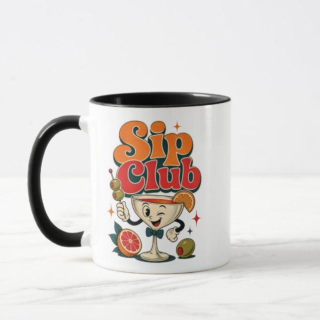 Sip Club Retro Cocktail Mug (Left)
