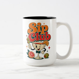 Sip Club Retro Cocktail Two-Tone Coffee Mug