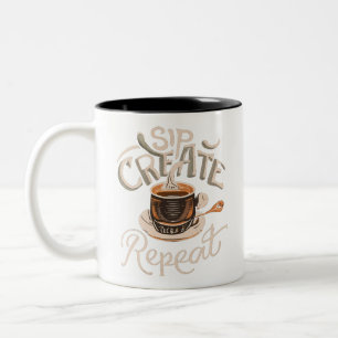 Sip Create Repeat  Two-Tone Coffee Mug