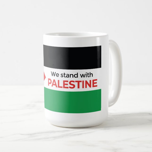 Sip for Solidarity: Palestine Flag Coffee Mug (Front Right)