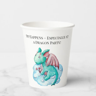 Sip Happens – Especially at a Dragon Party! Paper Cups