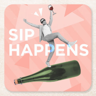 Sip Happens Fun Coaster for Happy Hour